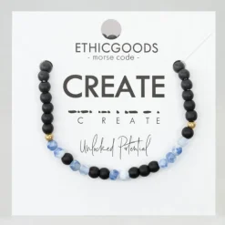 Fashion Morse Code Bracelet Create – Blue Lace Agate & Matte Black Onyx Morse Code | Bracelets & Cuffs