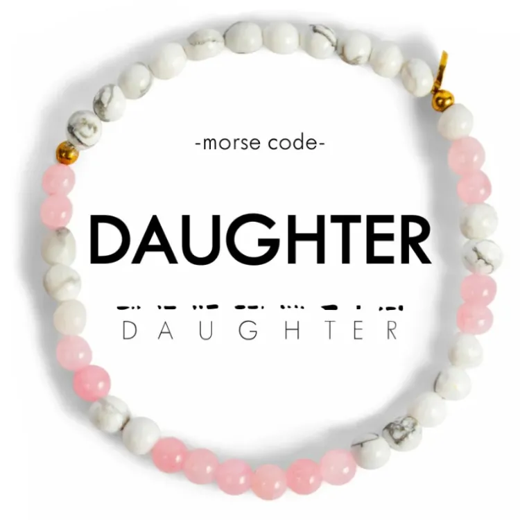 New Morse Code Bracelet Daughter – Marble & Light Pink Morse Code | Bracelets & Cuffs