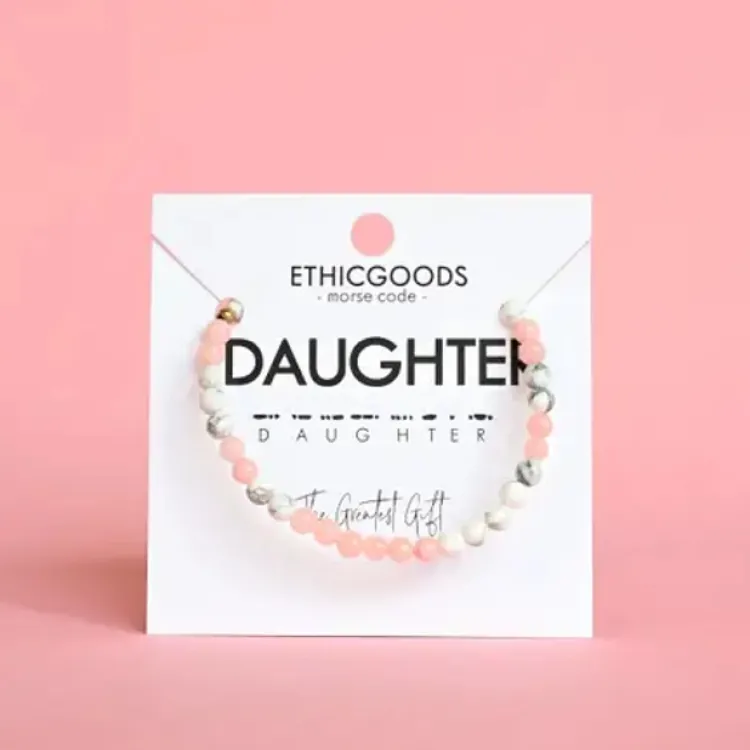 New Morse Code Bracelet Daughter – Marble & Light Pink Morse Code | Bracelets & Cuffs