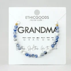 Outlet Morse Code Bracelet Grandma – Marble & Lapis Morse Code | Bracelets & Cuffs