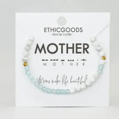 Best Morse Code Bracelet Mother – Cloudy Blue & Marble Morse Code | Bracelets & Cuffs