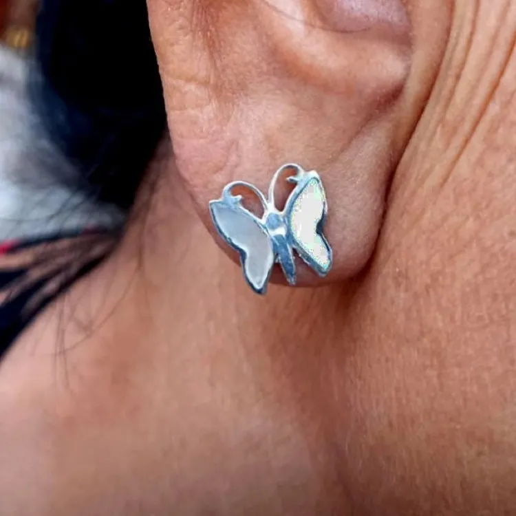 Sale Mother of Pearl Butterfly Studs Earrings