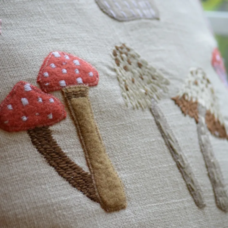 Online Mushroom Multi Embroidered Pillow Pillows