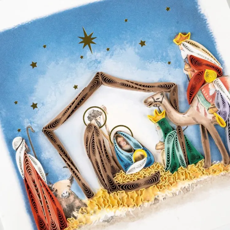 Discount Nativity Scene Quilling Card Christmas Cards