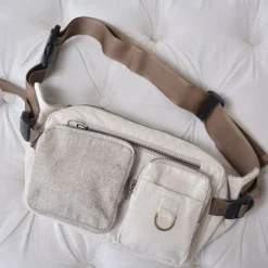 Hot Natural Calico & Linen Fanny Pack Bags