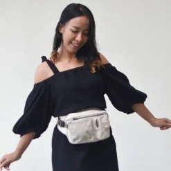Hot Natural Calico & Linen Fanny Pack Bags