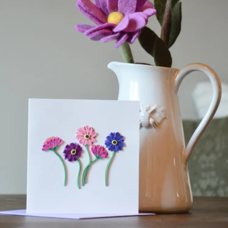 Clearance New Gerbera Daisies Quilling Card Bird & Flower Cards