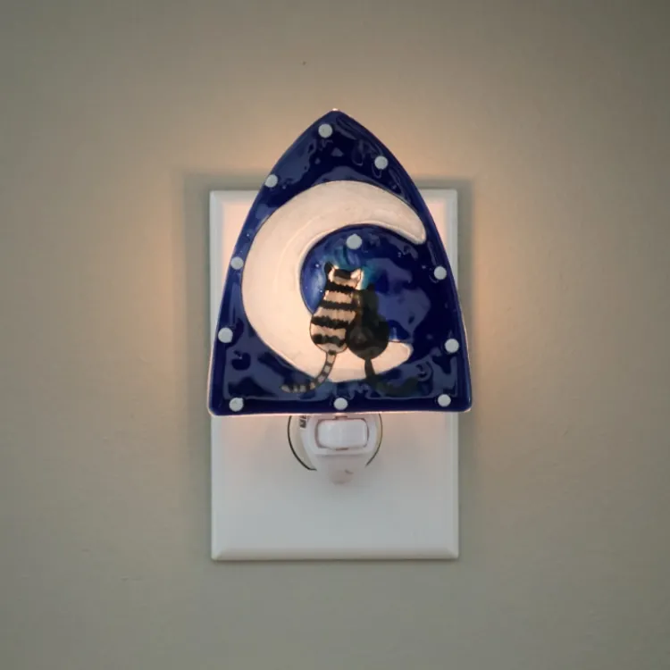Outlet New Moon with Cats Night Light Lanterns & Night Lights