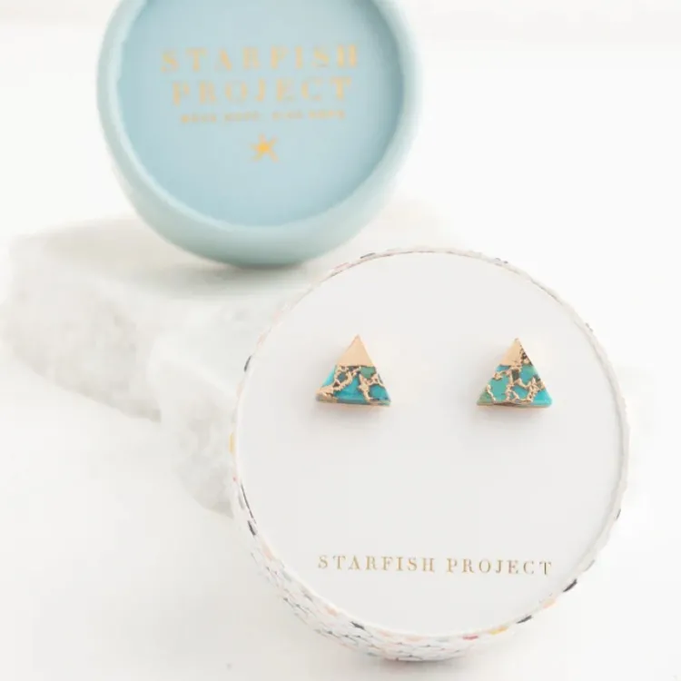 Sale Oasis Triangle Turquoise Studs Fight Trafficking | Earrings