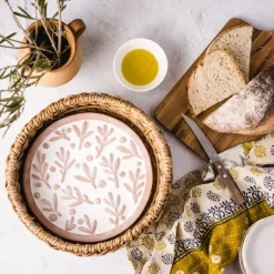 Clearance Olive Branch Bread Warmer Basket Tabletop | Bread Warmer Baskets