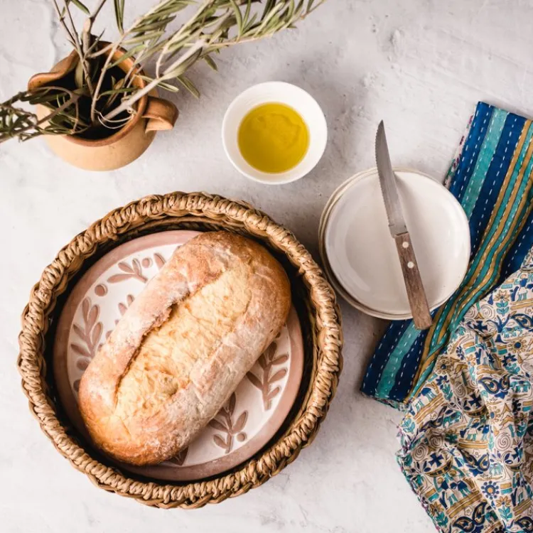 Clearance Olive Branch Bread Warmer Basket Tabletop | Bread Warmer Baskets