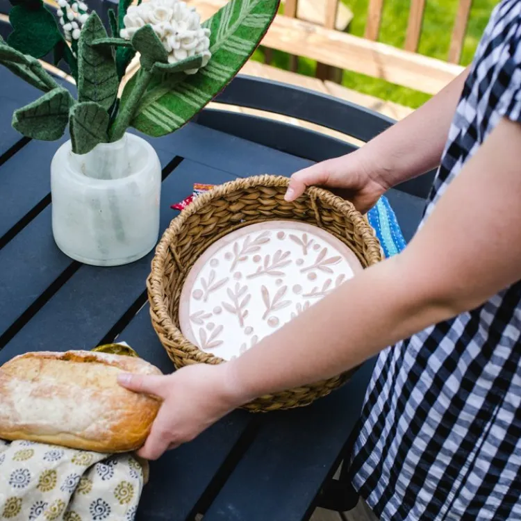 Clearance Olive Branch Bread Warmer Basket Tabletop | Bread Warmer Baskets
