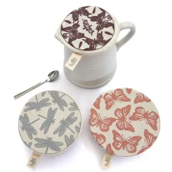 Clearance Organic Cotton Dish Covers – Small Set of 3 Butterflies Tabletop