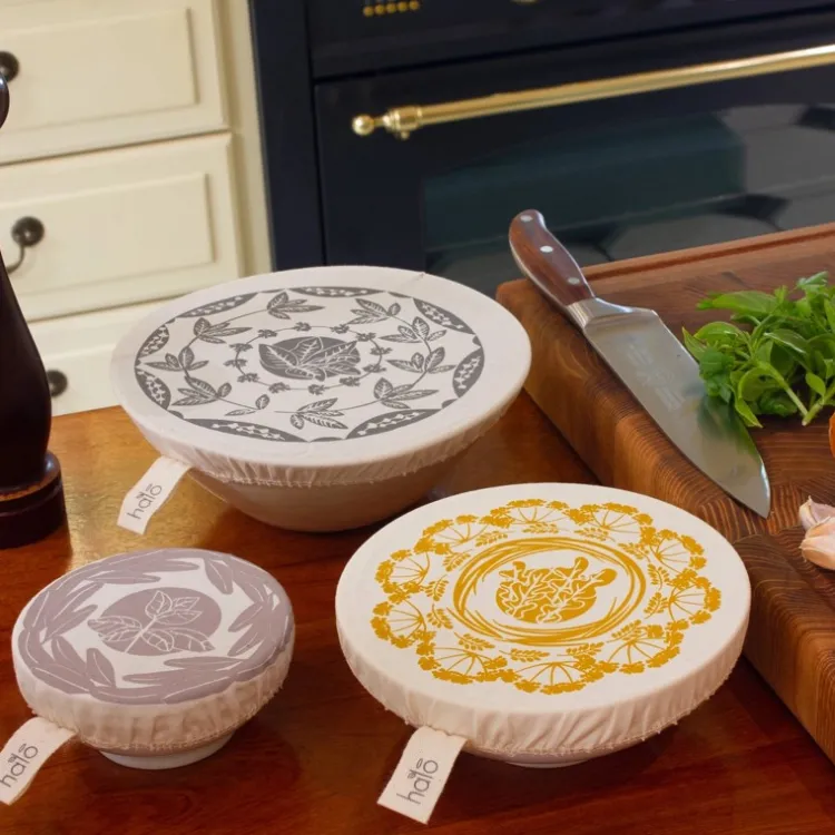 Online Organic Cotton Dish Covers – Small Set of 3 Herbs Tabletop | Chef Accessories