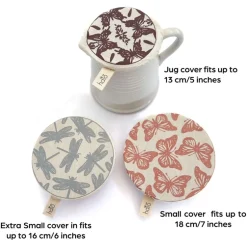 Clearance Organic Cotton Dish Covers – Small Set of 3 Butterflies Tabletop
