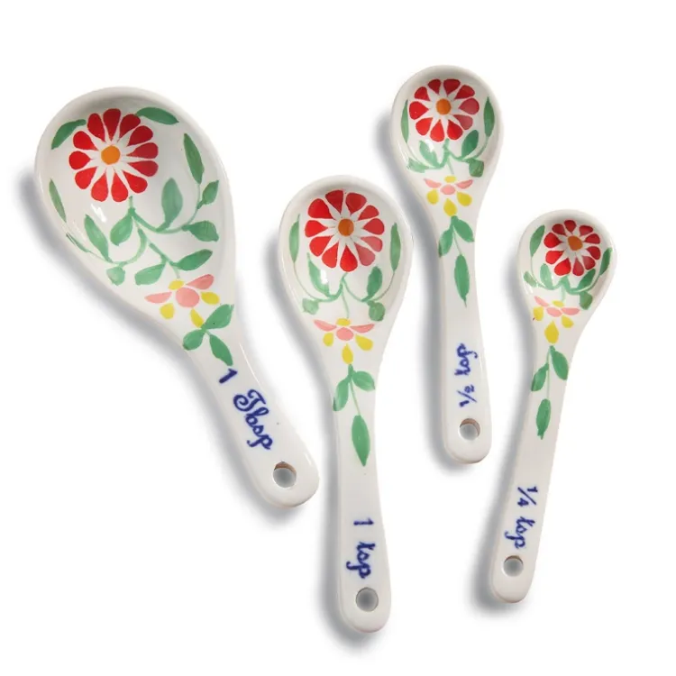 Outlet Painted Ceramic Measuring Spoons Chef Accessories