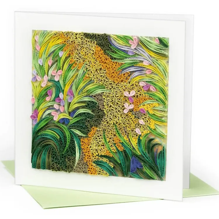 Best Path Through the Irises Monet Quilling Card Famous Painting Cards | Bird & Flower Cards