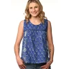 Clearance Pavitra Block Print Sleeveless Top Indigo Tops & Tunics