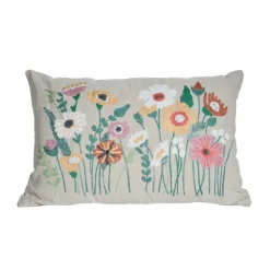 Outlet Perennials Embroidered Pillow 16″ x 24″ Pillows