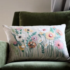 Outlet Perennials Embroidered Pillow 16″ x 24″ Pillows