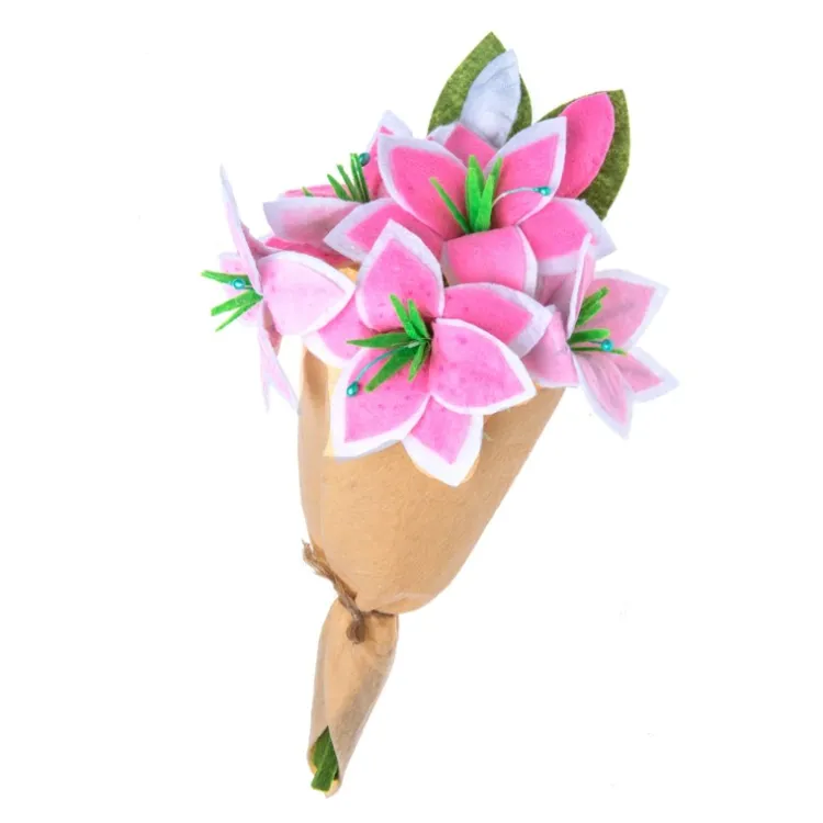 Online Petite Pink Lilies Felt Bouquet Felt Flowers
