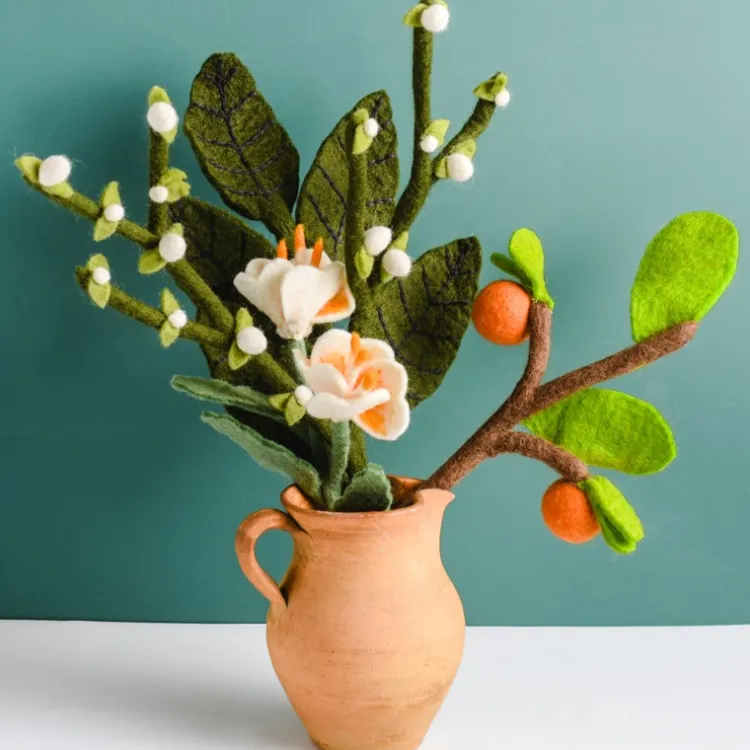 Fashion Plum Blossom Felt Flower Bouquet Felt Flowers