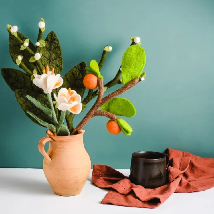 Fashion Plum Blossom Felt Flower Bouquet Felt Flowers