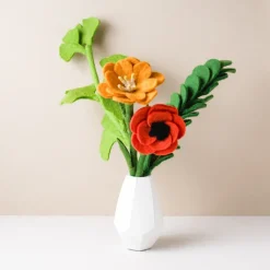 Sale Poppy Glow Felt Flower Bouquet Felt Flowers