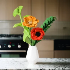 Sale Poppy Glow Felt Flower Bouquet Felt Flowers