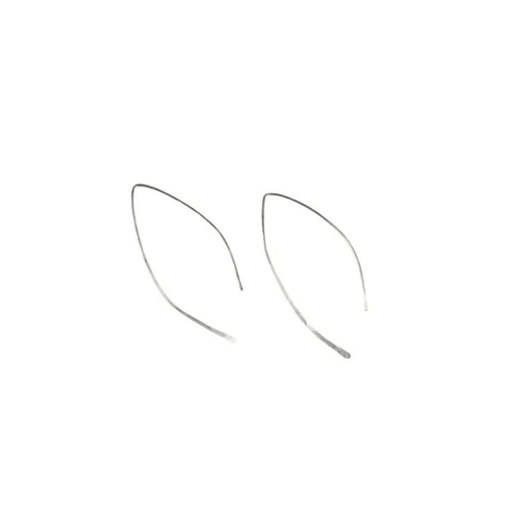 Hot Qasioun Minimalist Mini-Threader Earrings Sterling Silver Earrings