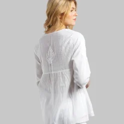 Clearance Ramani Embroidered Top White Tops & Tunics