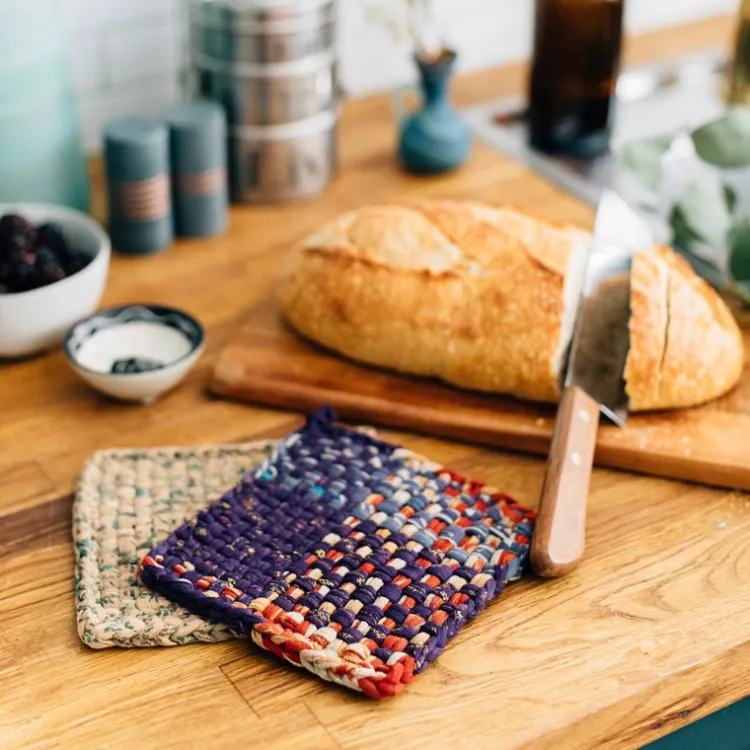 Online Recycled Sari Hot Pads Tabletop | Chef Accessories