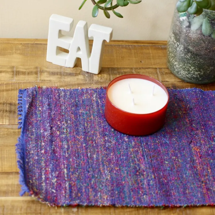 Hot Recycled Sari Silk Placemats Set/6 Linens
