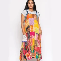Sale Reversible Kantha Cotton Sundress Dresses