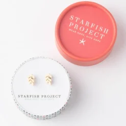 Best Rowen Leaf Studs Frosted Gold Fight Trafficking | Earrings