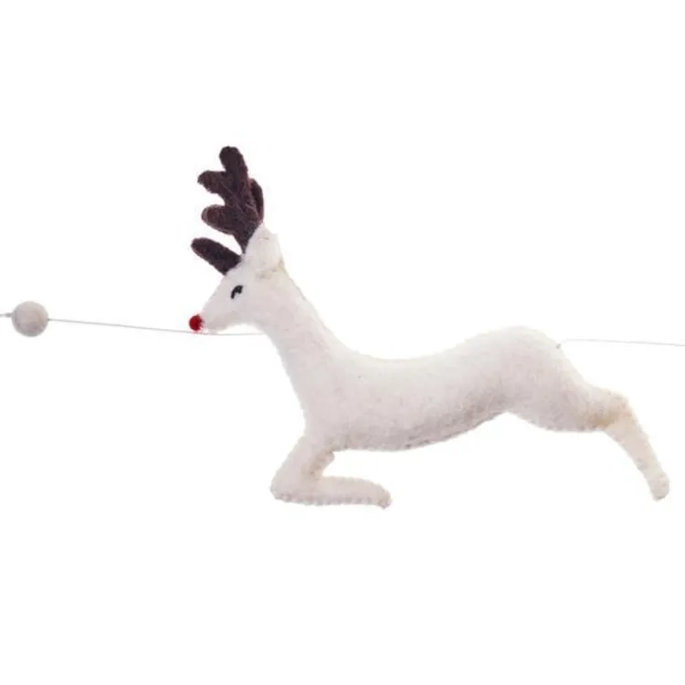 Sale Santa & Reindeer Felt Garland Garlands