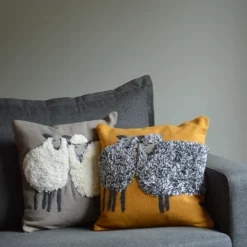 Sale Sheep Duo Pillow Mustard Pillows