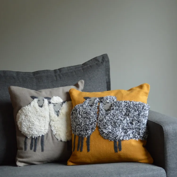 Sale Sheep Duo Pillow Mustard Pillows