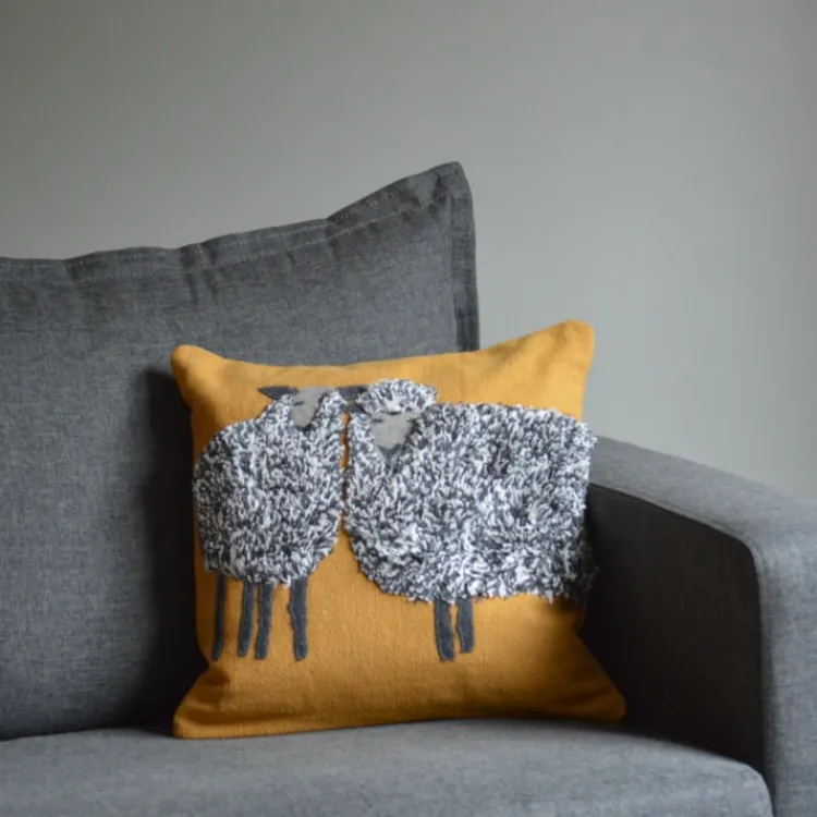 Sale Sheep Duo Pillow Mustard Pillows