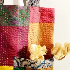 Outlet Silk Kantha Tote Bag Bags