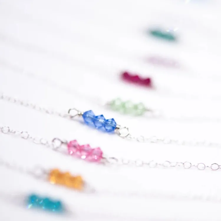 Discount Silver Birthstone Necklace Morse Code | Necklaces