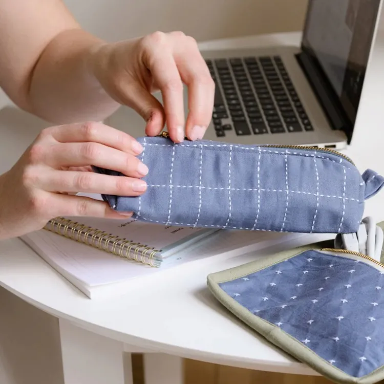 Sale Small Grid Toiletry Bag Slate Bags