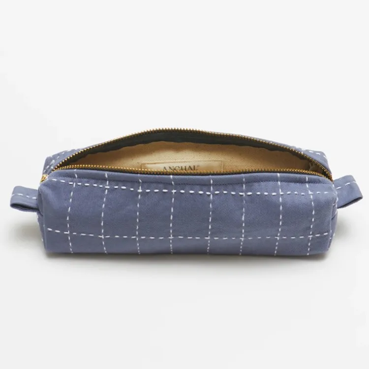 Sale Small Grid Toiletry Bag Slate Bags