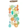 Discount Small Round Capiz Shell Chime – Tropical Flowers Capiz Wind Chimes