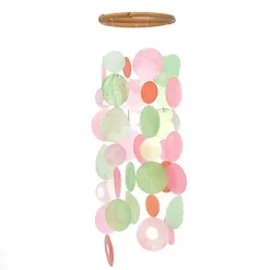 Hot Small Round Capiz Shell Chime – Bougainvillea Capiz Wind Chimes