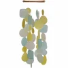 Best Small Round Capiz Wind Chime – Aqua Yellow Capiz Wind Chimes