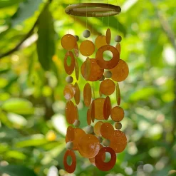 Fashion Small Round Capiz Wind Chime – Spice Capiz Wind Chimes