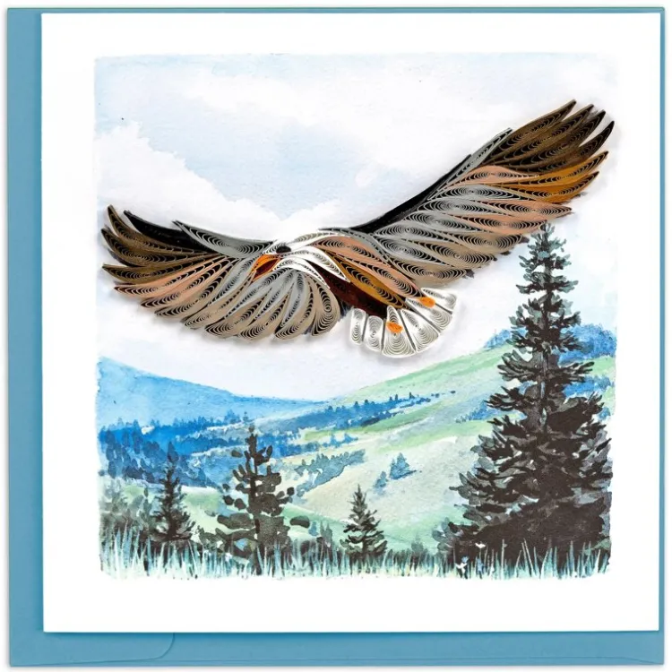 Online Soaring Eagle Quilling Card Bird & Flower Cards