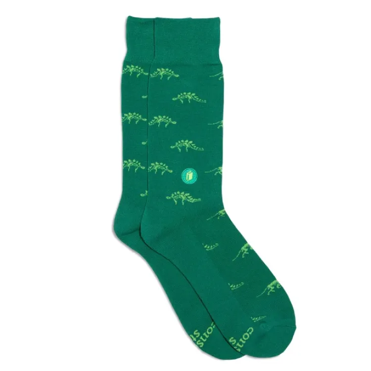 Hot Socks That Give Books Green Dinosaur Socks