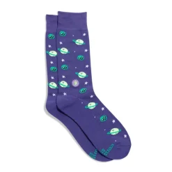 Online Socks that Give Books Purple Planets Socks
